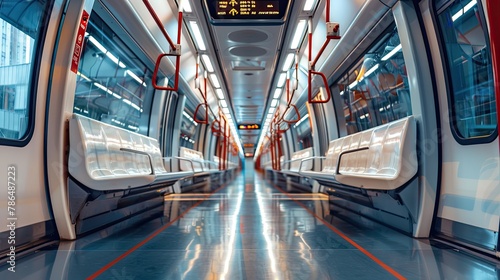 Train Travel with beautiful nature. train on the railway station. Traveling by train in the city. Eco-Friendly Public Transit