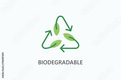 Biodegradable vector, icon or logo sign symbol illustration	