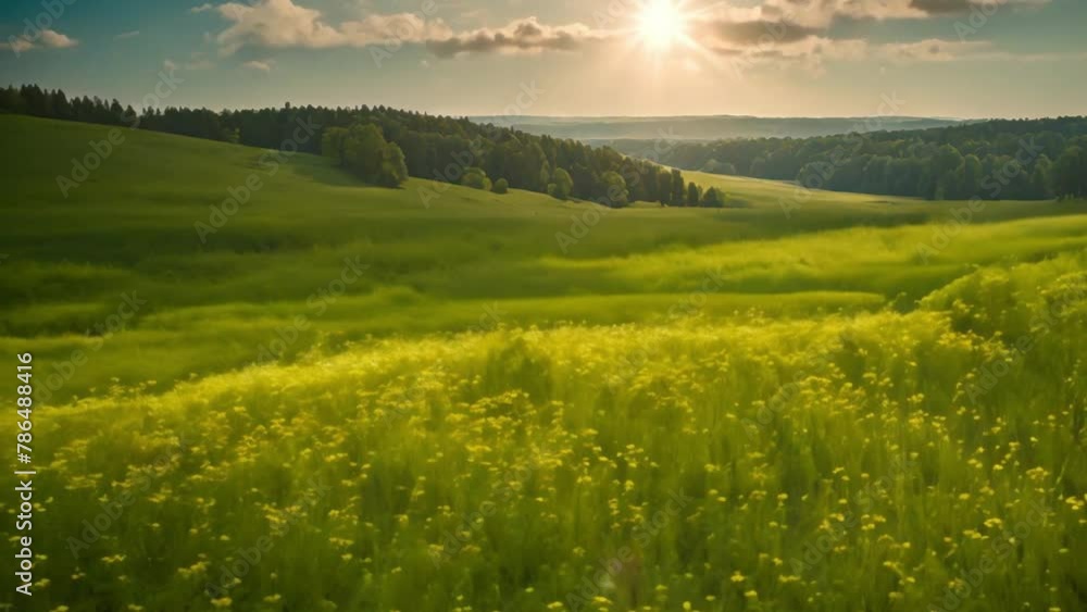 grass field in the forest on a sunny day grass field in the forest on a sunny day