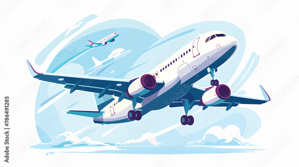 The plane isolated a wonderful journey with comfort flat vector