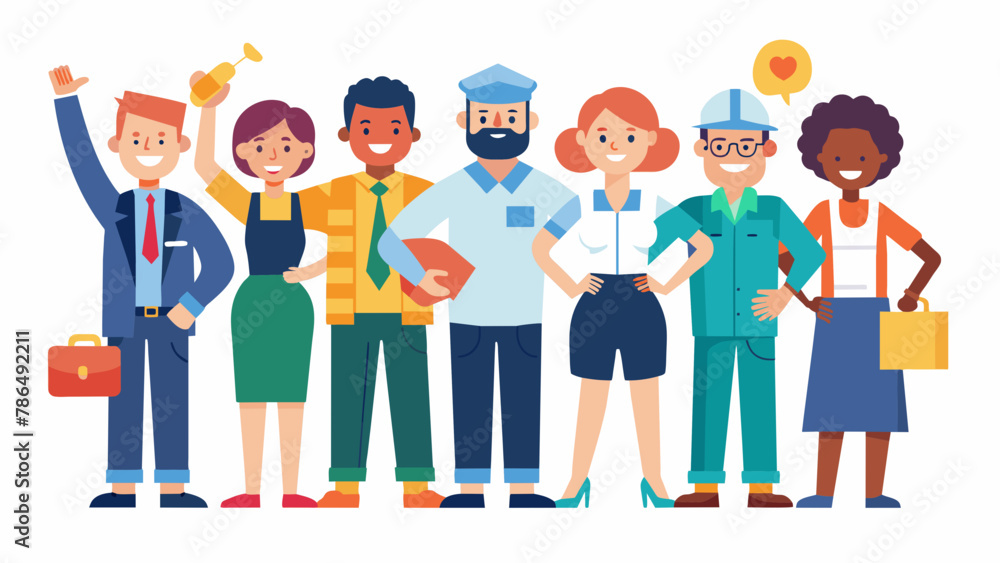 labor day a group of people of different profession vector illustration labor day a group of people of different profession vector illustration