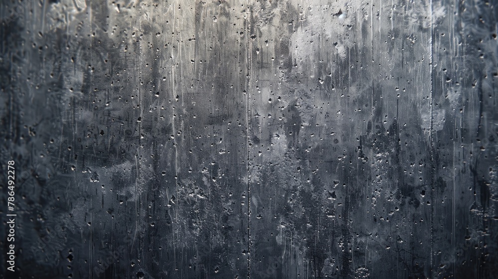 Obraz premium Raindrops on a metal surface.