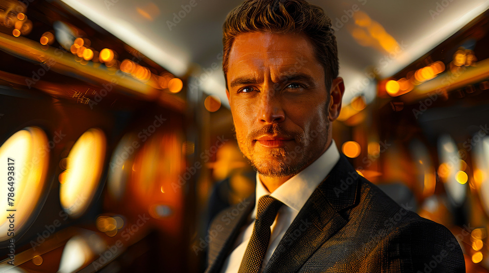 Affluent Young Man in a Setting of Opulence
Affluent Young Man in a Setting of Opulence