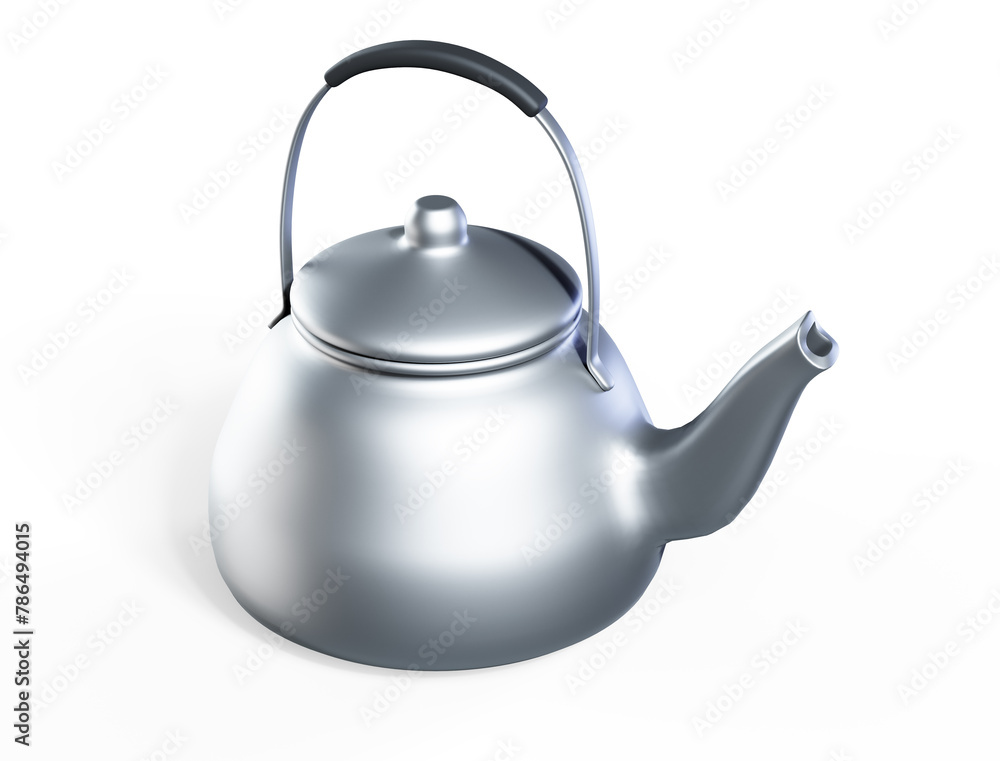 Modern red electric kettle, 3D rendering Modern red electric kettle, 3D rendering