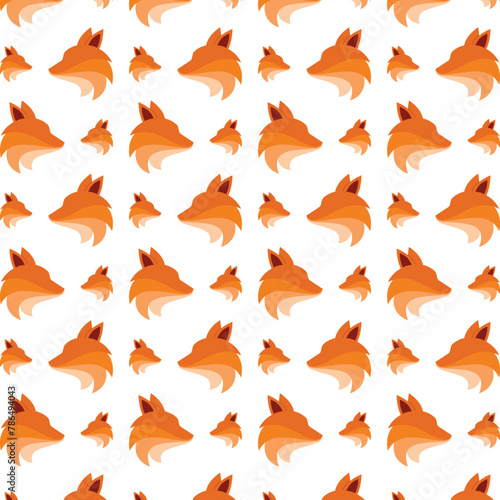 Fox noticeable trendy multicolor repeating pattern vector illustration background design