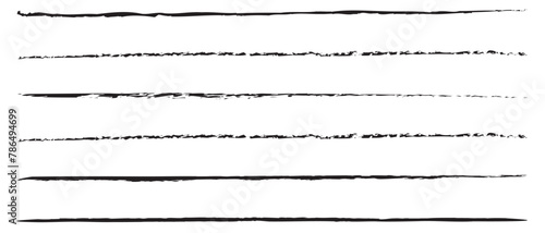 Strikethrough lines collection. Set of hand drawn freehand emphasis elements, underline, marker or ball pen line, crossed scribble stripe	