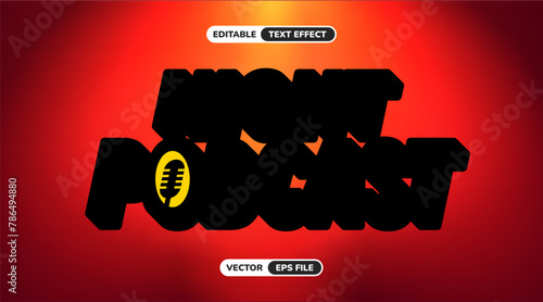 Night Podcast Editable Text Effect, comedy show, stand up adobe