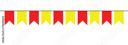 Colorful paper bunting party flags isolated on white background. Colorful bunting party decoration vector. Vector illustration. Eps file 300.