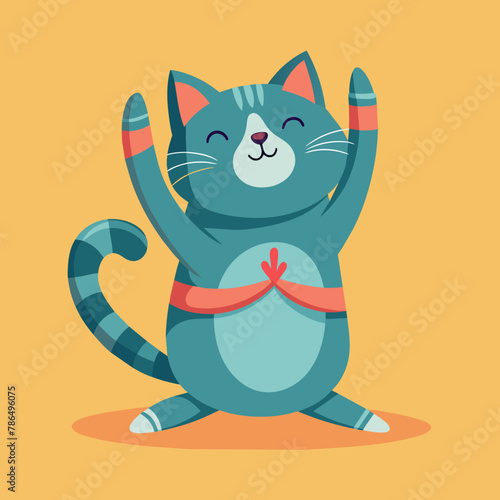 Funny Cat Yoga illustration 