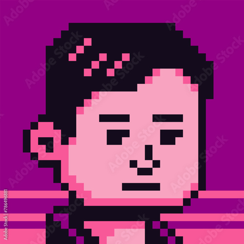 8-bit boy, pixel art male character, man avatar, cartoon vector icon, game user or web profile person, people, social net portrait, young guy face, minimalistic fashion, vector