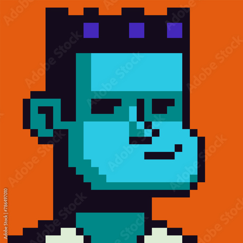 8-bit boy, pixel art male character, fashion man avatar, cartoon vector icon, game user or web profile person, people, social net portrait, young guy face, minimalistic fashion, vector