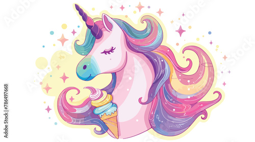 Unicorns are real cute magic vector illustration