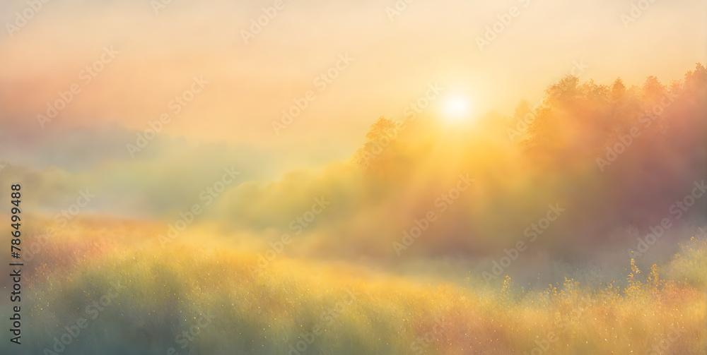 Minimalist summer cold press print illuminated by warm sunny light, featuring softly blurred bokeh effect