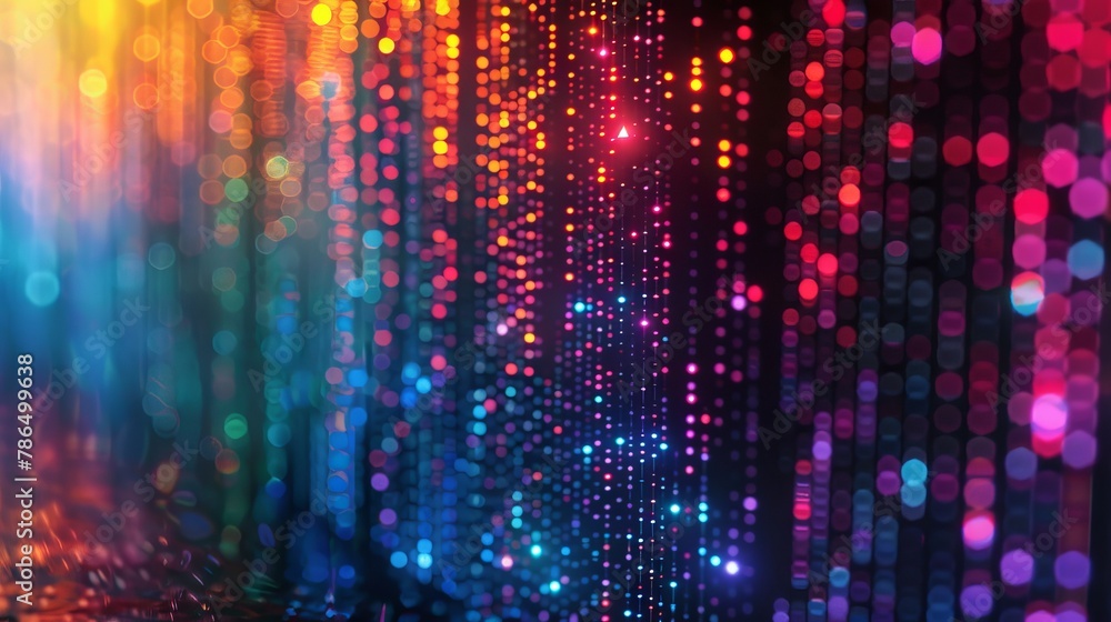A colorful background with lights and dots. Generative AI. A colorful background with lights and dots. Generative AI.
