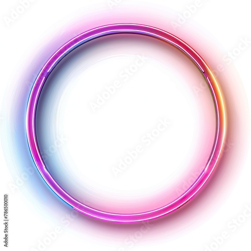 Pink and purple neon circle frame