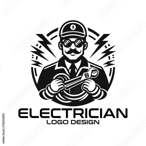 Electrician Vector Logo Design photo