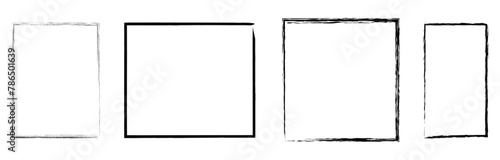 brush squares. Ink paint brush stain square. Grunge texture. Vector illustration. stock image. Eps file 369.