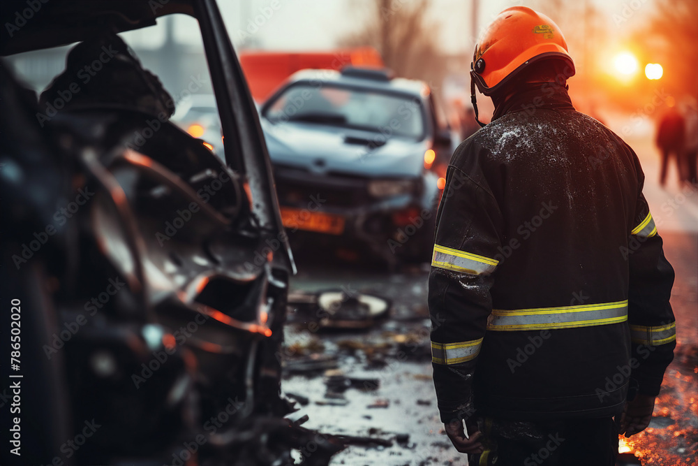 AI generated image of rescuer teams provide medical assistance after accident AI generated image of rescuer teams provide medical assistance after accident
