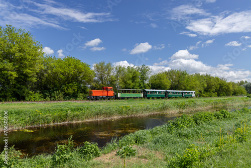 Narrow gauge railway from Balatonfenyves to Csisztafurdo near Balaton, Somogy region, Hungary photo