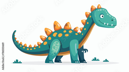 Vector illustration of Cartoon Dinosaur Character. Cut