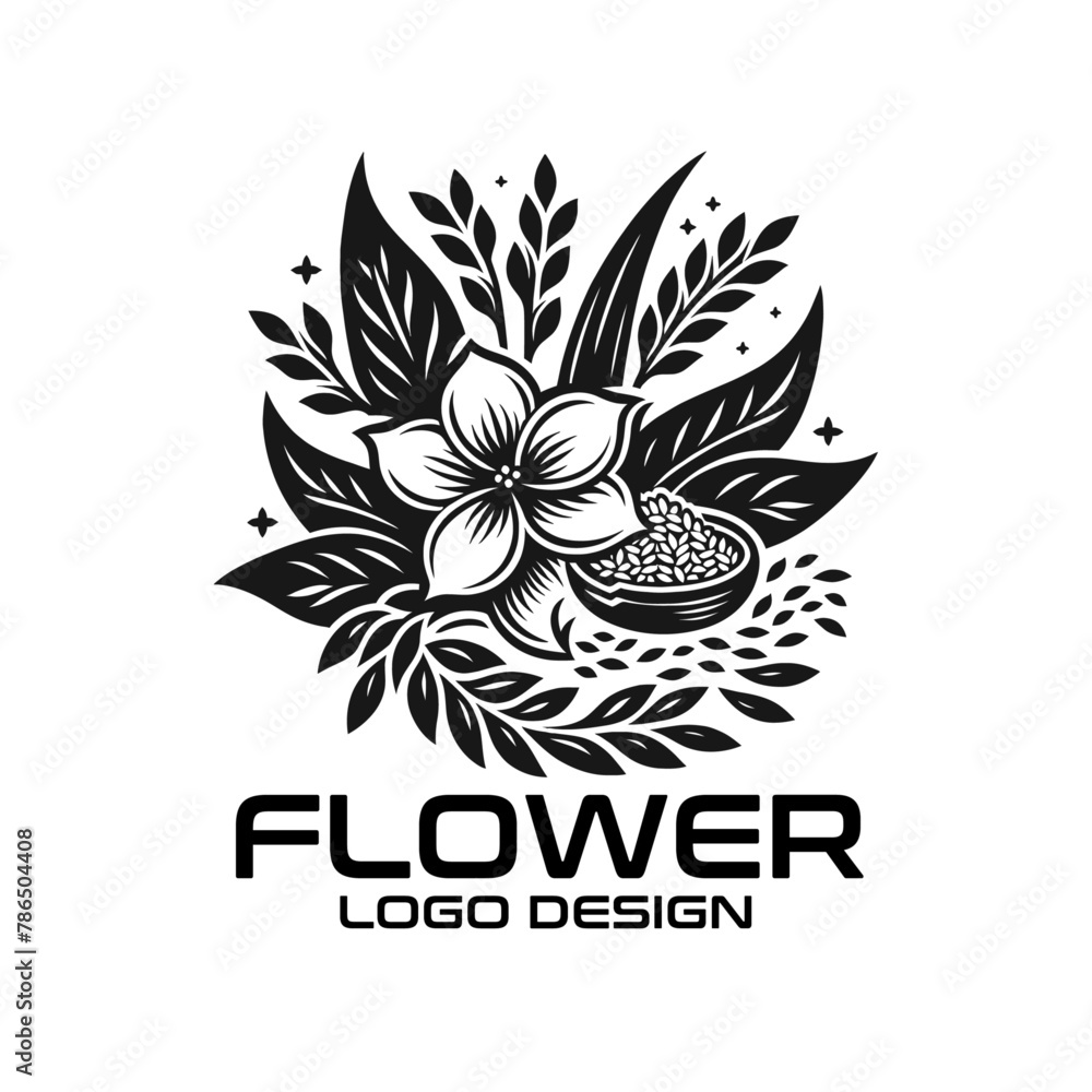 Flower Vector Logo Design Flower Vector Logo Design