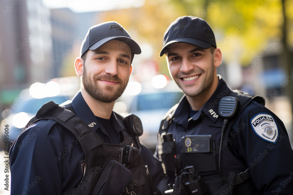 Fictional person Police man woman made with Ai generative technology serious face expression Fictional person Police man woman made with Ai generative technology serious face expression