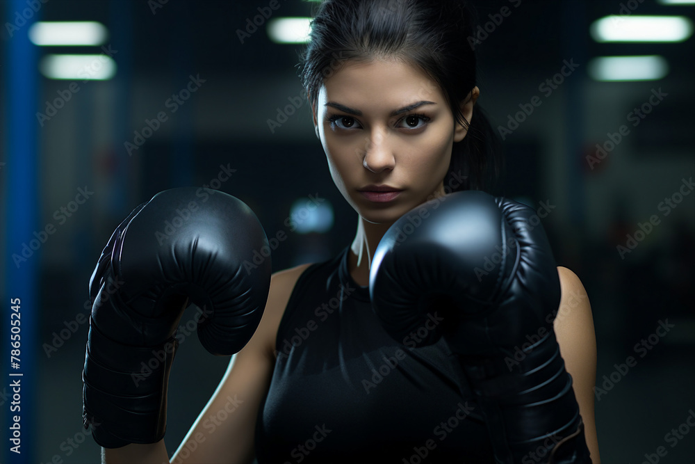 AI generated picture of athlete boxer ready to start boxing