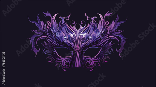 Vector new orleans mardi gras purple carnival mask isolated