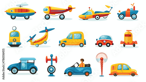 Fototapeta Naklejka Na Ścianę i Meble -  Vector Vehicles Objects for Kids Vector illustration 