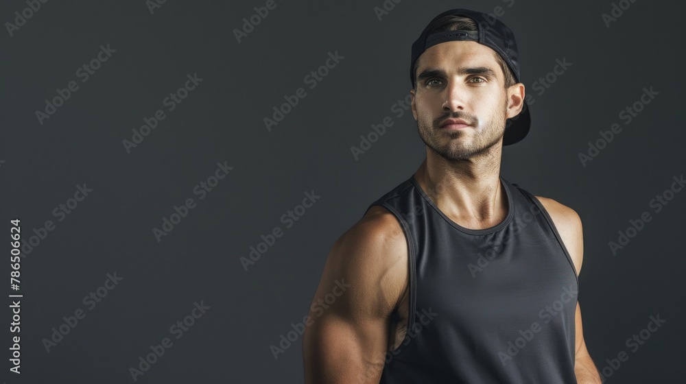 A portrait of a man in activewear, highlighting fitness fashion and athleisure trends. A portrait of a man in activewear, highlighting fitness fashion and athleisure trends.