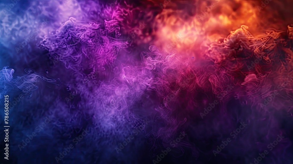 Colorful Smoke Glowing on a Dark Background Colorful Smoke Glowing on a Dark Background