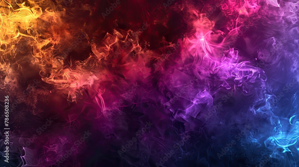 Colorful Smoke Glowing on a Dark Background Colorful Smoke Glowing on a Dark Background