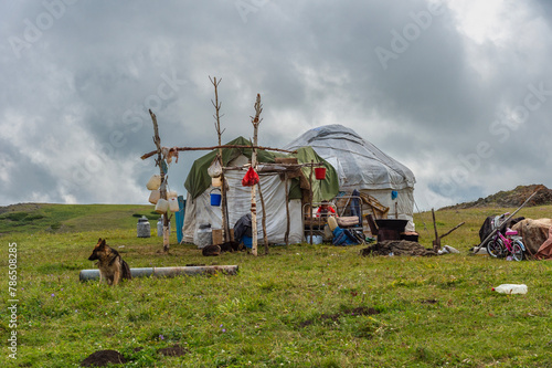 Nomadic dwelling in the mountains of Kazakhstan