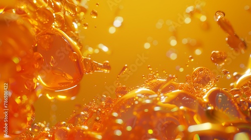 Abstract orange background with water drops. Shallow depth of field.