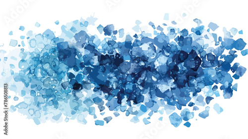 Watercolor indigo and blue salt background flat vector