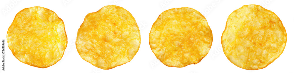 custom made wallpaper toronto digitalCollection of single round shape potato chip cutout png isolated on white or transparent background
