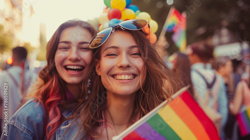 Smiling Young Lesbian Enjoying LGBTQ Festival