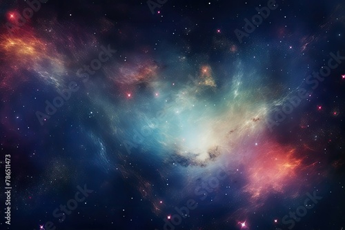 Background with Stars, Nebulae, and Infinity Galaxies in Outer Space, Dark Milky Way
