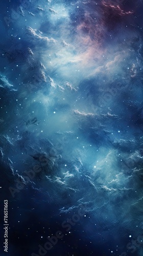 Background with Stars, Nebulae, and Infinity Galaxies in Outer Space, Dark Milky Way Universe