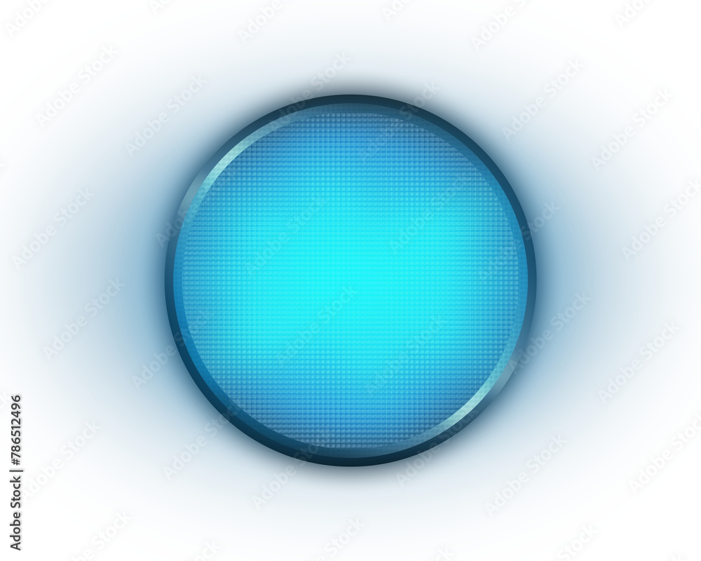 cyan color spotlight frontal view realistic illustration on transparent background