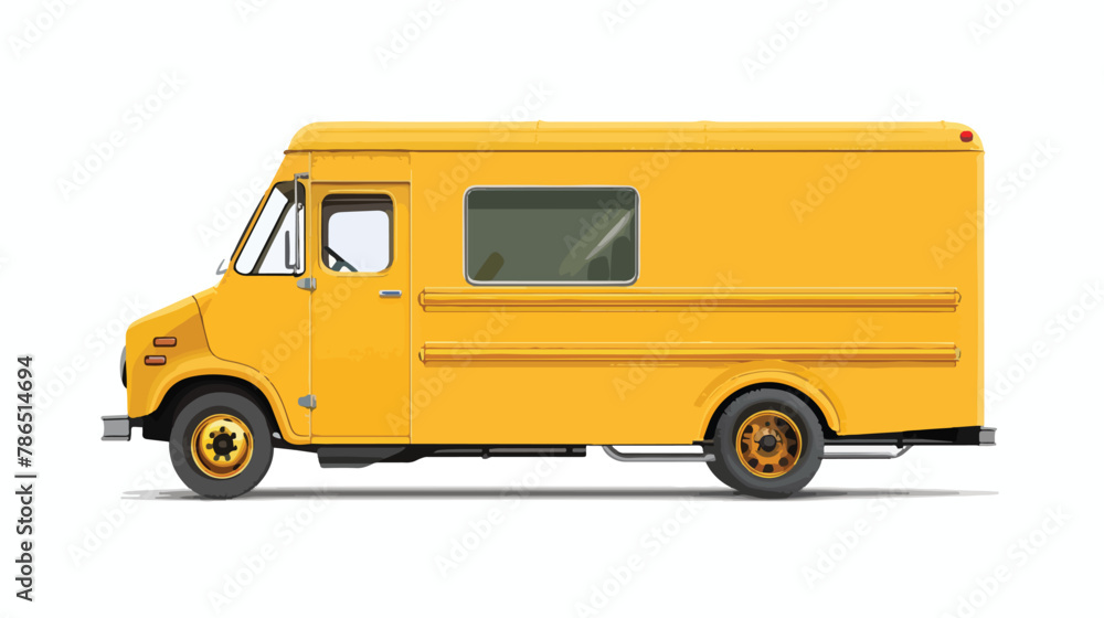 Yellow Food Truck Hi-detailed vector template for Mock