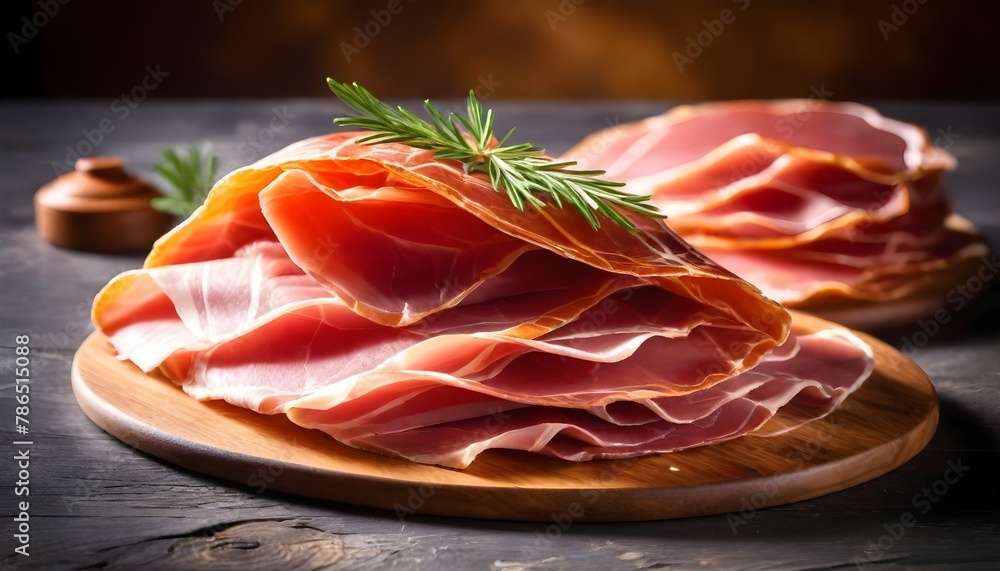 Traditional Spanish ham. On a rustic background.