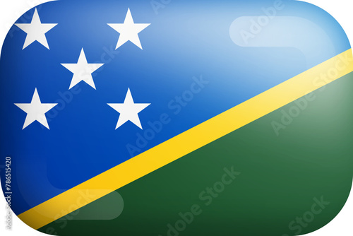 Solomon Islands Official National Flag Isolated 3D Glossy Rounded Icon