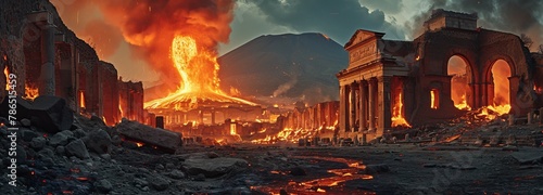 Volcanic Eruption Devastating Pompeii