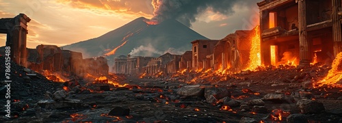 Volcanic Eruption Devastating Pompeii photo