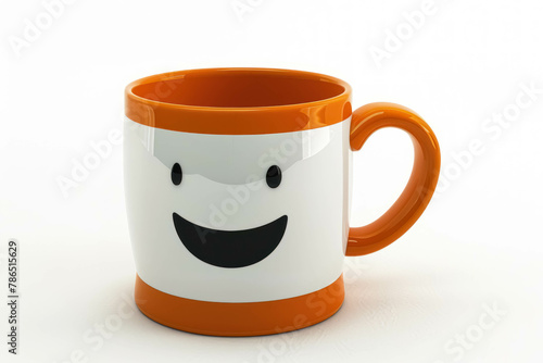 Fun 3D Smiling Coffee Mug Isolated On White Background
