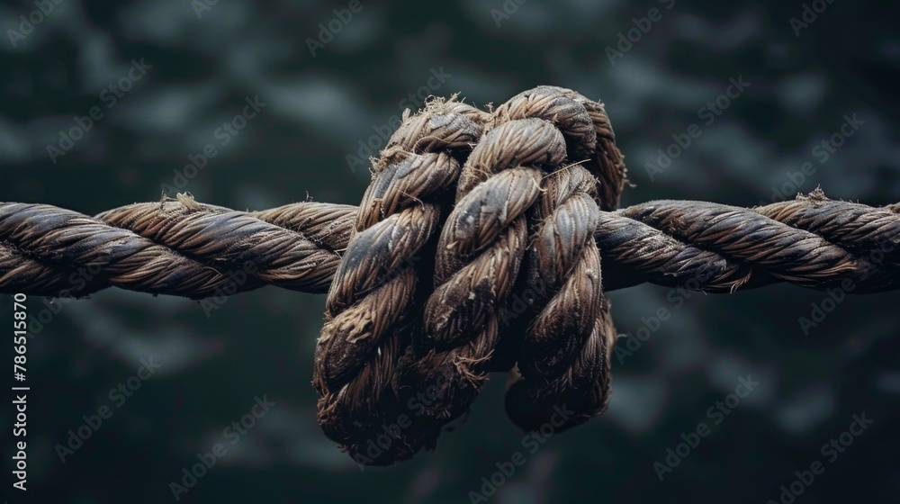 A close-up of a knotted rope, symbolizing the feeling of unity and strength
