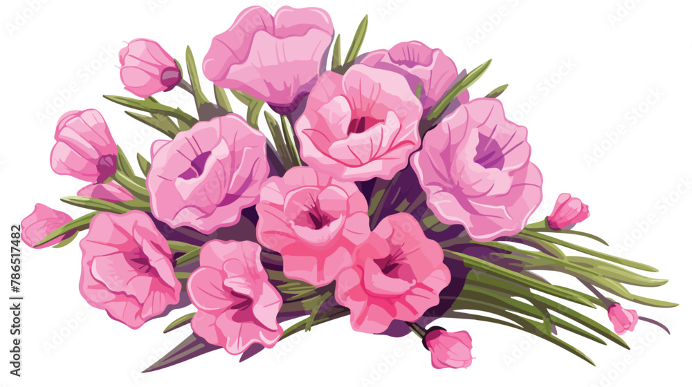 A bouquet of pink Lisianthus a symbol of gratitude an