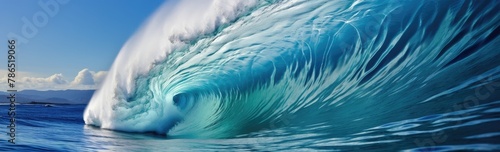 Blue wave of the ocean background.