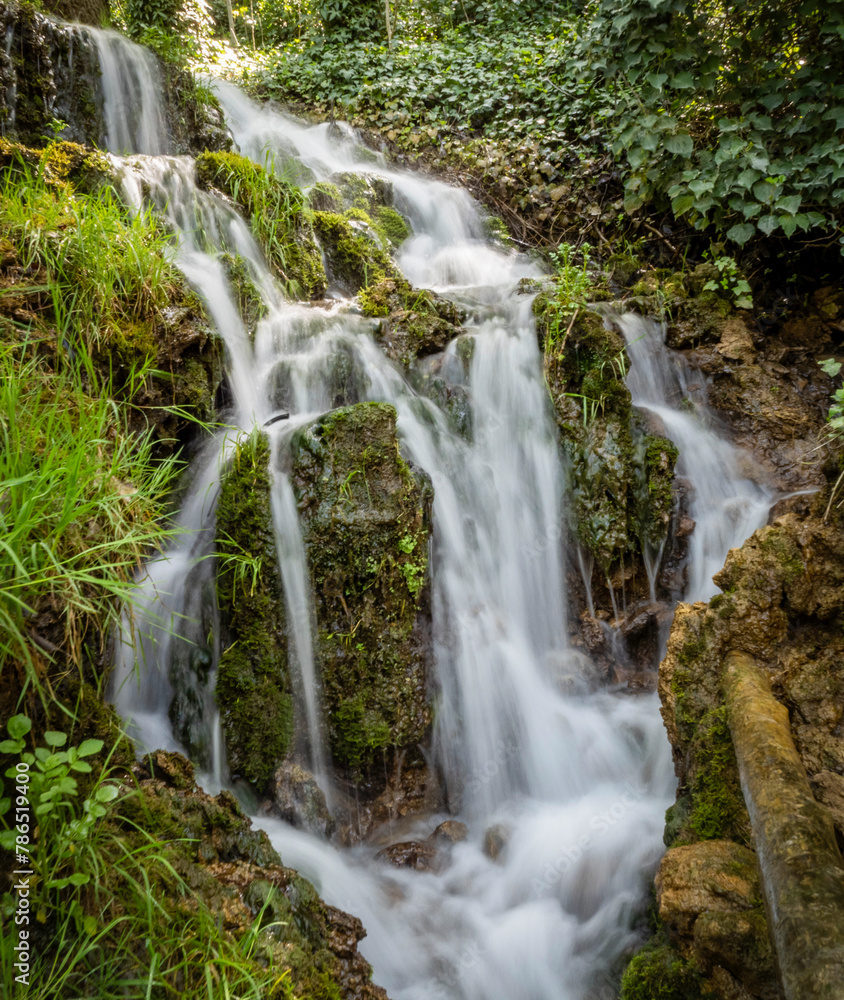 Long exposure photographs of the stone monastery waterfalls (Zaragoza-Spain) Long exposure photographs of the stone monastery waterfalls (Zaragoza-Spain)